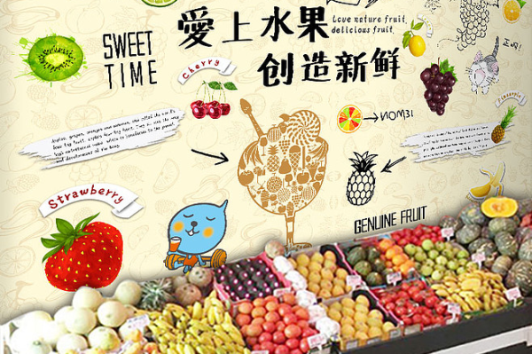 超市挂什么装饰画好