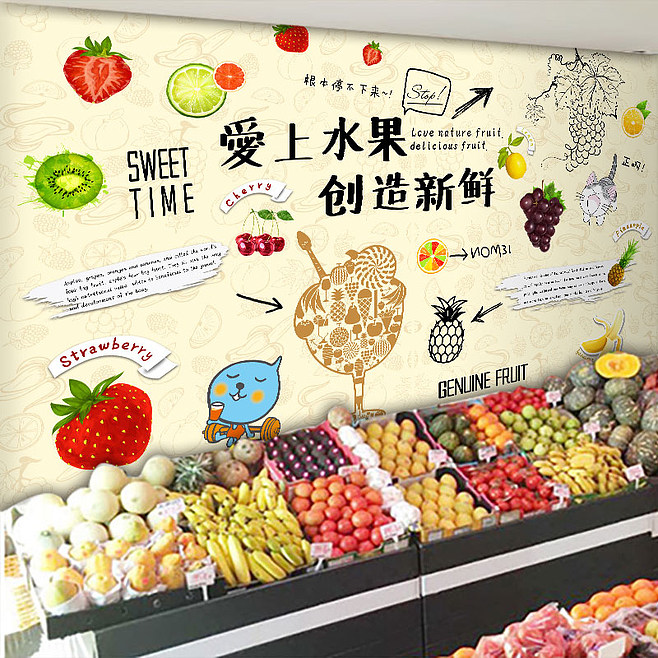 超市挂什么装饰画好