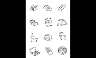 超市零食区简笔画